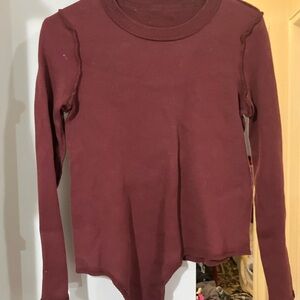Madewell Red Fitted Ribbed Bodysuit